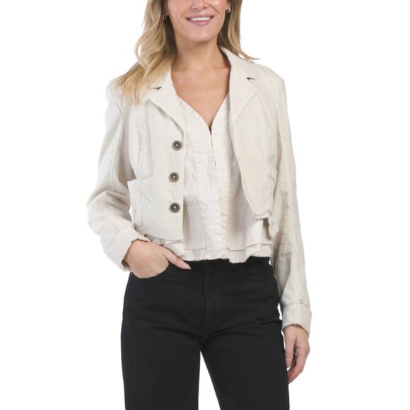 FREE PEOPLE Ivory Orly Cord Heritage Jacket